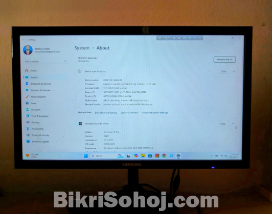 i5~8th Gen 12GB RAM +256 GB SSD+1TB HDD+Monitor+Table
